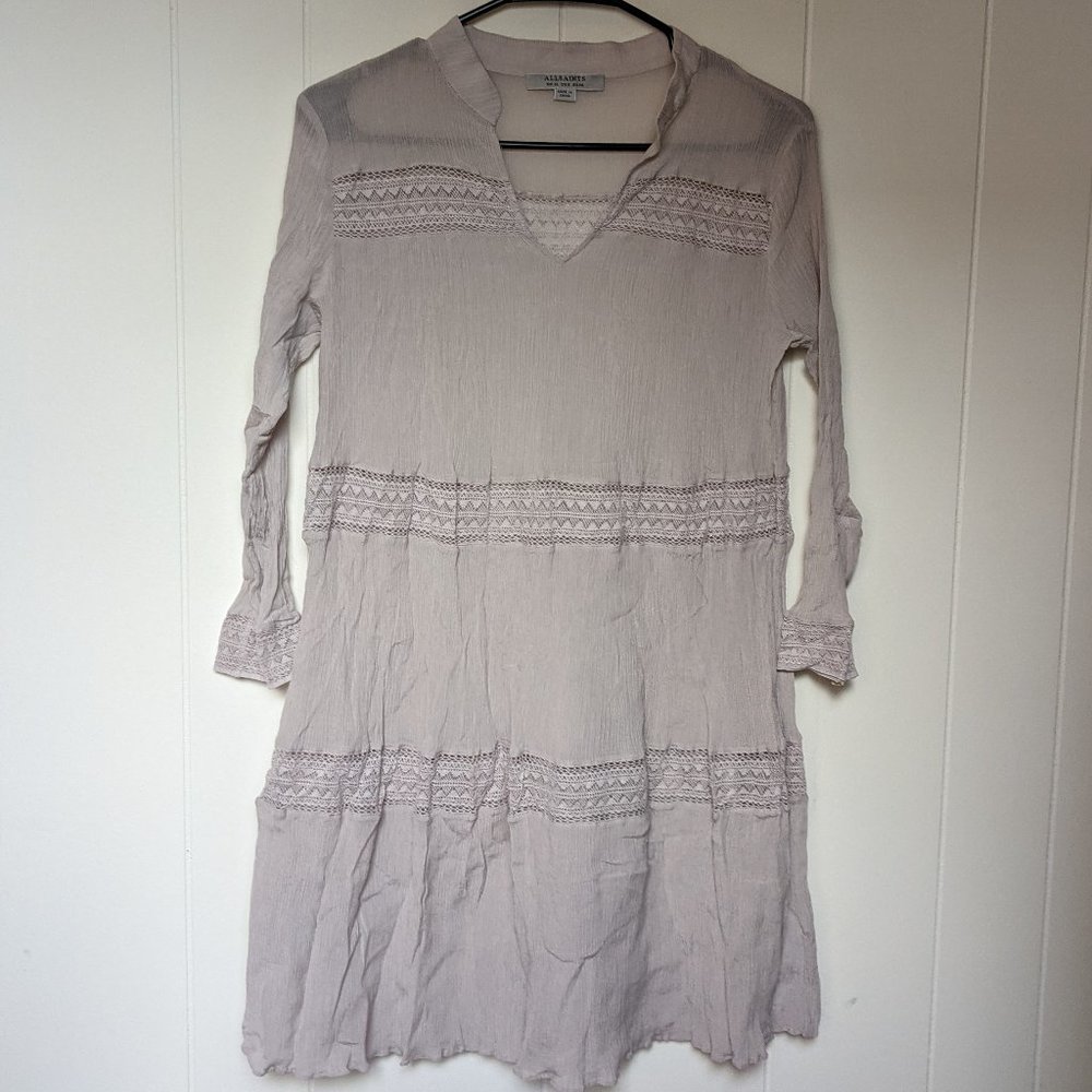 ALL SAINTS Blush Pink Sheer Tunic Size 6